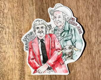 Captain Kangaroo and Mr. Green Jeans sticker - decal vinyl glossy laptop notebook locker sticker fun seventies