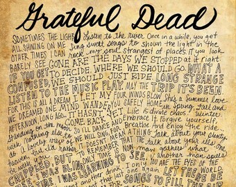 Grateful Dead Lyrics Etsy
