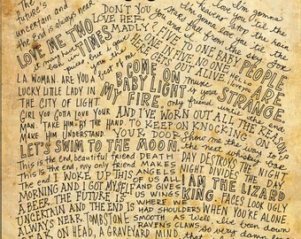 The Doors Typography Lyrics Jim Morrison Blue Background 1920x1200