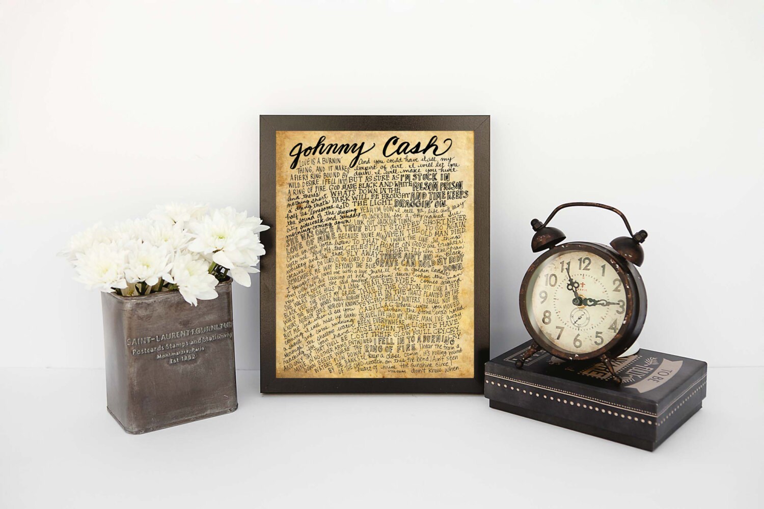 Lyrics Johnny Cash in Calligraphy. Calligraphed quote