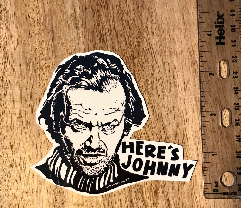 The Shining Here's Johnny Sticker Decal Glassy Vinyl - Etsy