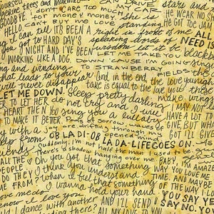 The Beatles Lyrics and Quotes Yellow Submarine Hey Jude 8x10 handdrawn and handlettered print on antiqued paper rock music lyrics image 3