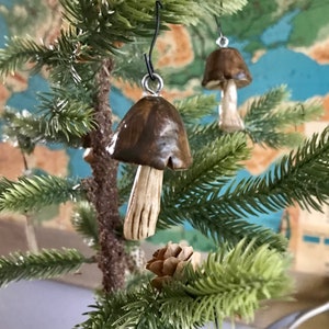 Crimini Handmade Mushroom Ornaments - Set of 5 - Etsy