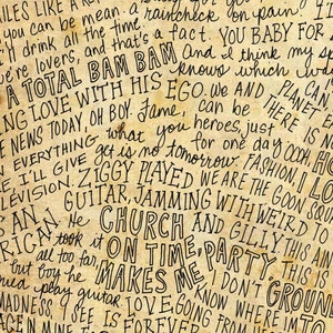 David Bowie/Ziggy Stardust Lyrics and Quotes 8x10 handdrawn and handlettered printed on antiqued paper rock music lyrics image 5