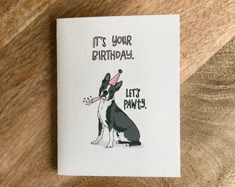 Let's Pawty party -  Fun greeting card for all occasion miss you birthday valentine encouragement thank you