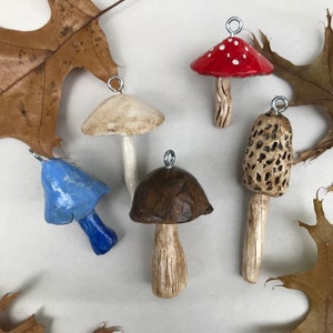 Handmade Mushroom Ornaments - Set of 5