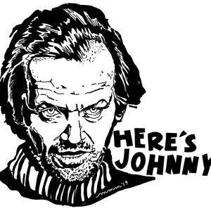 The Shining - Here's Johnny Sticker Decal Glassy Vinyl Laptop Locker ...