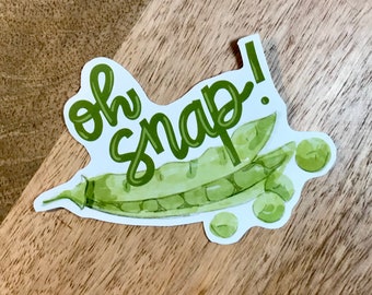 Oh Snap bean Sticker original art Decal Fun Locker Laptop Decal Sticker Fun Funny