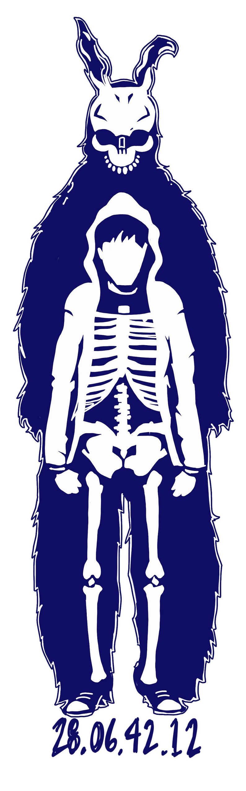 Donnie Darko Movie, Jake Gyllenhaal, Sticker, Rabbit, Bunny, Skeleton, Sticker, Decal, Laptop, Locker, Notebook imagem 2