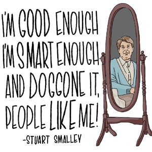 Stuart Smalley Al Franken daily affirmations SNL character decal vinyl glossy laptop notebook locker sticker fun tv image 2