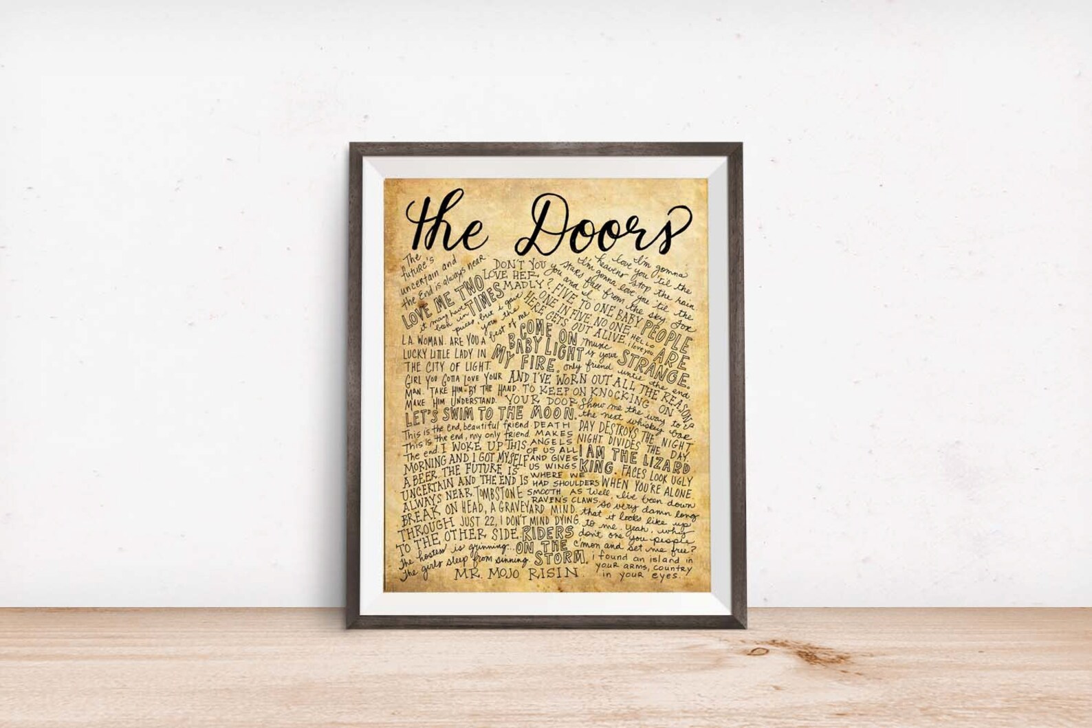 The Doors Lyrics and Quotes 8x10 Handdrawn and Handlettered Etsy