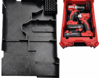 Milwaukee Packout tool insert, M18 Fuel Drill Driver tray, Tool organizer