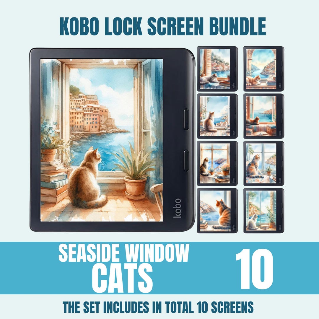 Kobo Screensavers, Kobo Lock Screens Bundle, Cozy Cats Sleep Screens ...