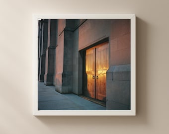 Riverside Church Doors Print | Golden Hour NYC Architecture | Kodak Portra Film Photography