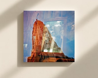 Church Steeple Double Exposure Print | Rolleiflex Film Photography, Choir Image