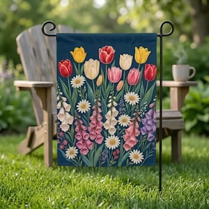 No Words Subtle Anti Trump Garden Flag FDT Garden Flag Foxglove Daisy Tulip Yard Sign Feminist Gift Political Signs Flower Market Banner