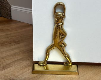 Vintage Brass Soldier Doorstop | Baldwin Solid Hessian Soldier | Colonial Revival Home Decor
