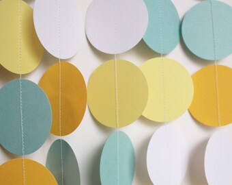 Paper Garland - Baby Shower, Shower Decorations, Circle Dot Garland, Birthday Decor, Photo Prop, Baby Shower Decor, Banner