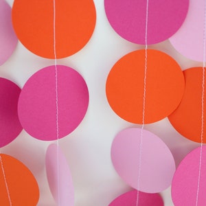 Birthday Party Decorations - Paper Garland, Hot Pink, Orange and Light Pink, birthday parties, baby showers