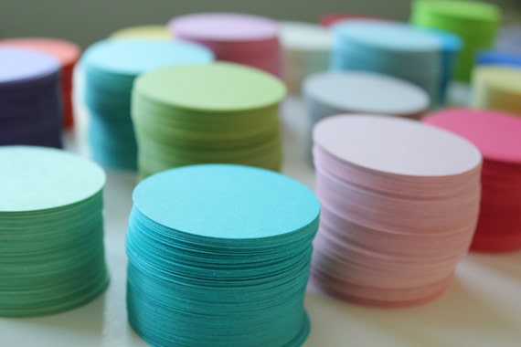 200 Die Cut Circles 2" Size, Scrapbooking, Favor tags, Cupcake Toppers, Garland, diy card stock, Paper Crafts- CUSTOM COLORS Il_570xn