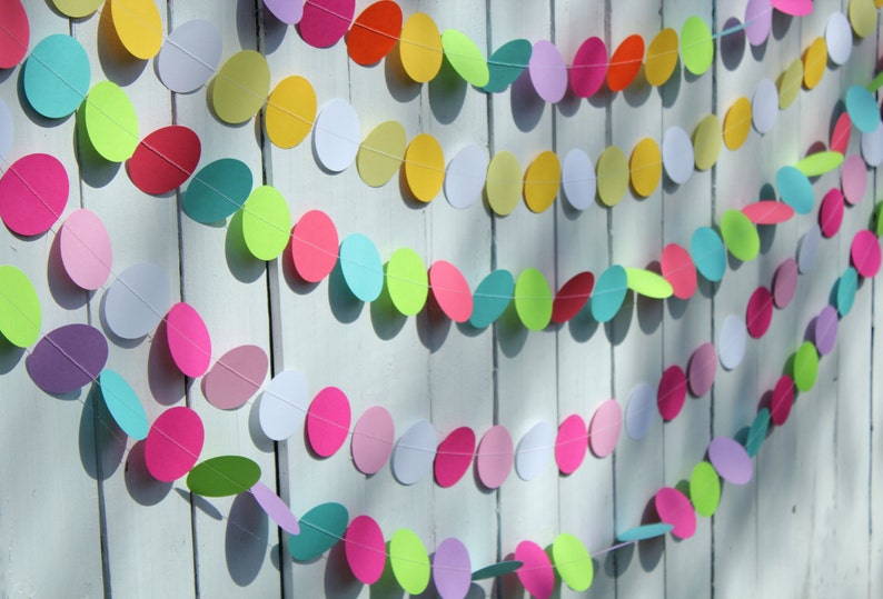 DIY paper garland 2 card stock circles 120 Make your own birthday decorations image 4