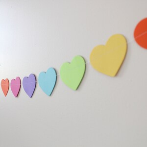 Birthday Decoration Paper Garland, hearts, birthday decor, party decorations, rainbow decor 5 feet long PICK YOUR COLORS image 4