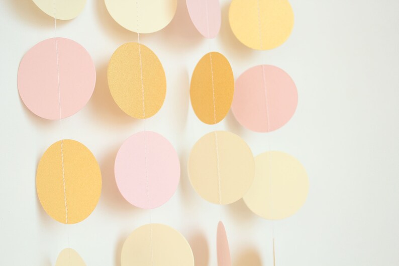 Blush and Gold Baby Paper Garland, Baby shower decorations, Gold baby shower, Shower decor, Paper garland, shower decorations pink image 2