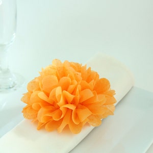20 Tissue Paper Flower Napkin Rings- CUSTOM COLORS- Party Decor, event,rustic wedding,shabby chic baby shower, bridal shower, wedding