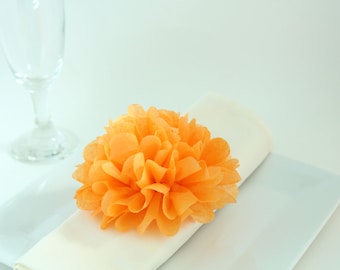 20 Tissue Paper Flower Napkin Rings- CUSTOM COLORS- Party Decor, event,rustic wedding,shabby chic baby shower, bridal shower, wedding