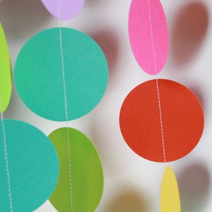 Rainbow Birthday Party Decorations paper garland, rainbow party, bright, colorful 5 FEET LONG image 4