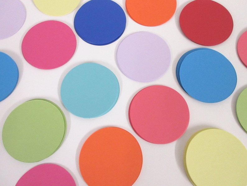 3.25 Die Cut Circles 50, scrapbooking, favor tags, cupcake toppers, garland,card stock,crafts, die cuts, paper circles, CUSTOM COLORS image 3