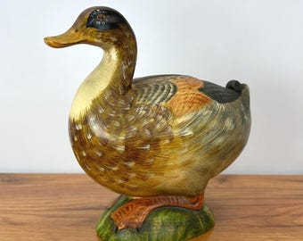 Vintage Ceramic Mallard Duck - Hand-Painted Made in Italy