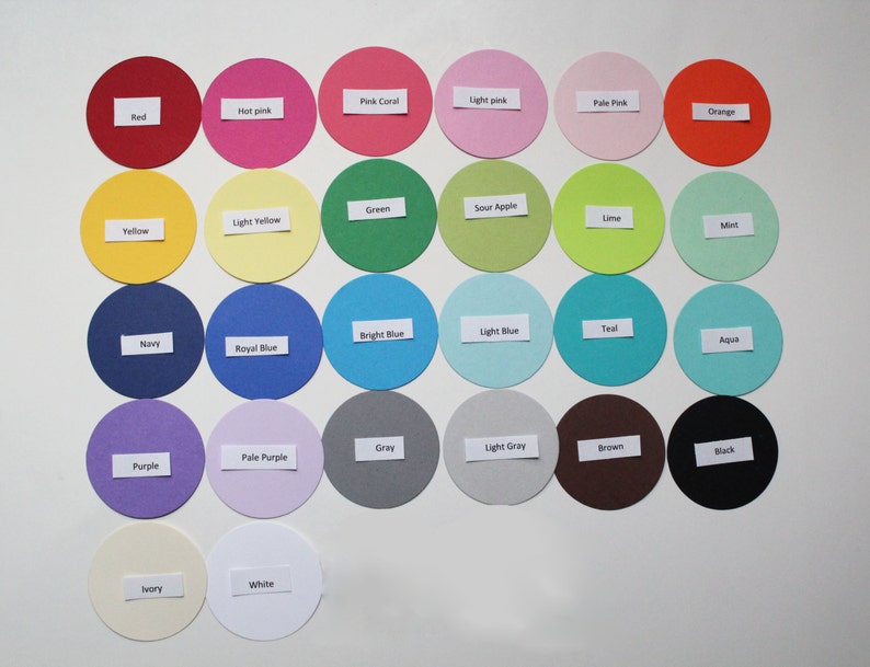 2.5 Cardstock circles 50, Scrap booking, favor tags, cupcake toppers, diy garland, die cut circles CUSTOM COLORS image 3