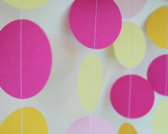 Birthday Party Decoration, Baby shower decor, Paper garland, Pink lemonade