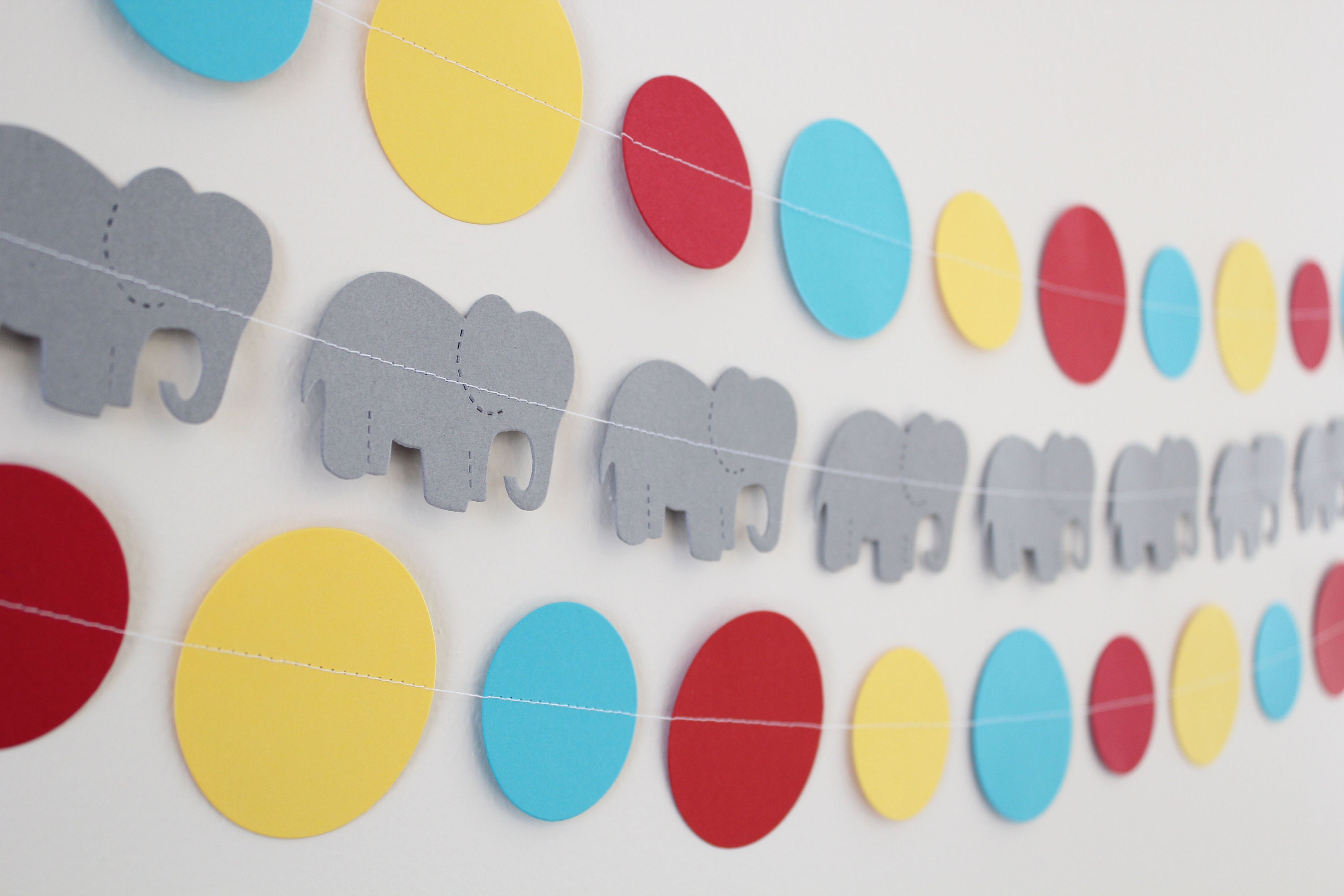 3 Piece Decoration Kit garland banner red teal yellow circus party carnival theme birthday decorations first birthday