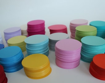 300 card 2" stock circles- diy favor tags, cupcake toppers, garland, card stock, die cut circles, CUSTOM COLORS