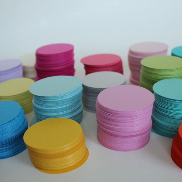 2" Cardstock circles- 50, scrapbooking, favor tags, cupcake toppers, garland, diy card stock, paper crafts- PICK YOUR COLORS