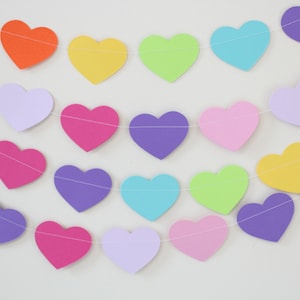 Birthday Decoration Paper Garland, hearts, birthday decor, party decorations, rainbow decor 5 feet long PICK YOUR COLORS image 5