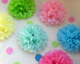 20 Tissue Paper Flowers, Birthday Party Decoration, Party Decor, Baby Shower Decor, Flower Party, Outdoor Party (PICK YOUR COLORS)