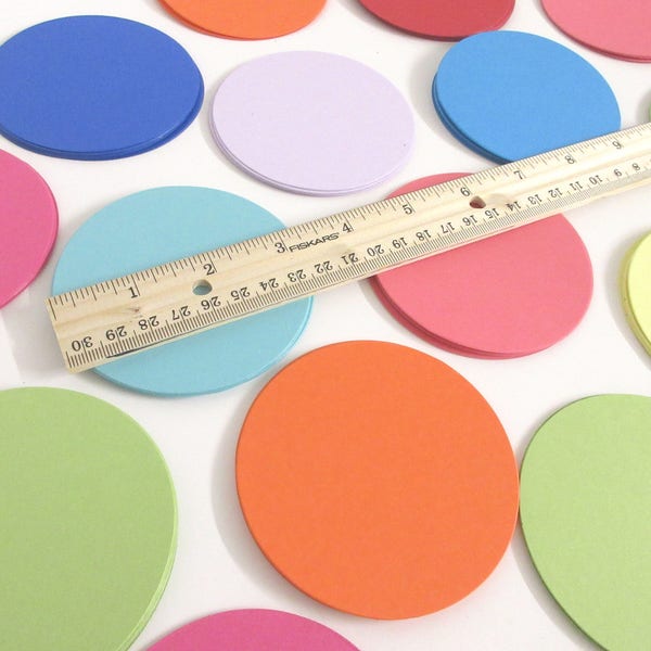 3.25" Circle Die Cuts- 100, favor tags, diy garland, classroom supplies, scrap booking, die cut circles