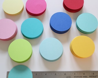 2.5" Cardstock circles- DIY garland, cupcake toppers, favor tags, weddings, baby showers, birthday parties, scrapbooking- 100 Circles