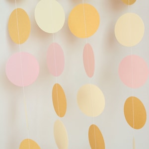 Blush and Gold Baby Paper Garland, Baby shower decorations, Gold baby shower, Shower decor, Paper garland, shower decorations pink image 3