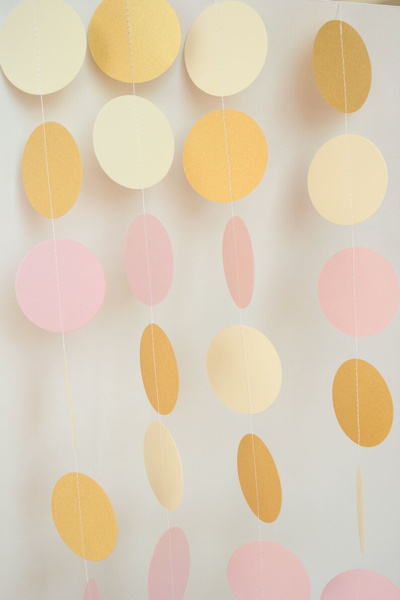 Blush and Gold Baby Paper Garland, Baby shower decorations, Gold baby shower, Shower decor, Paper garland, shower decorations pink image 3