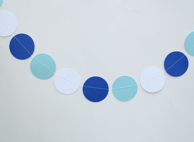 Baby Shower Decorations, Paper Garland, baby boy, first birthday, ocean theme, whale theme shower, shark them birthday image 4