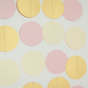 Blush and Gold Baby Paper Garland, Baby shower decorations, Gold baby shower, Shower decor, Paper garland, shower decorations pink image 5