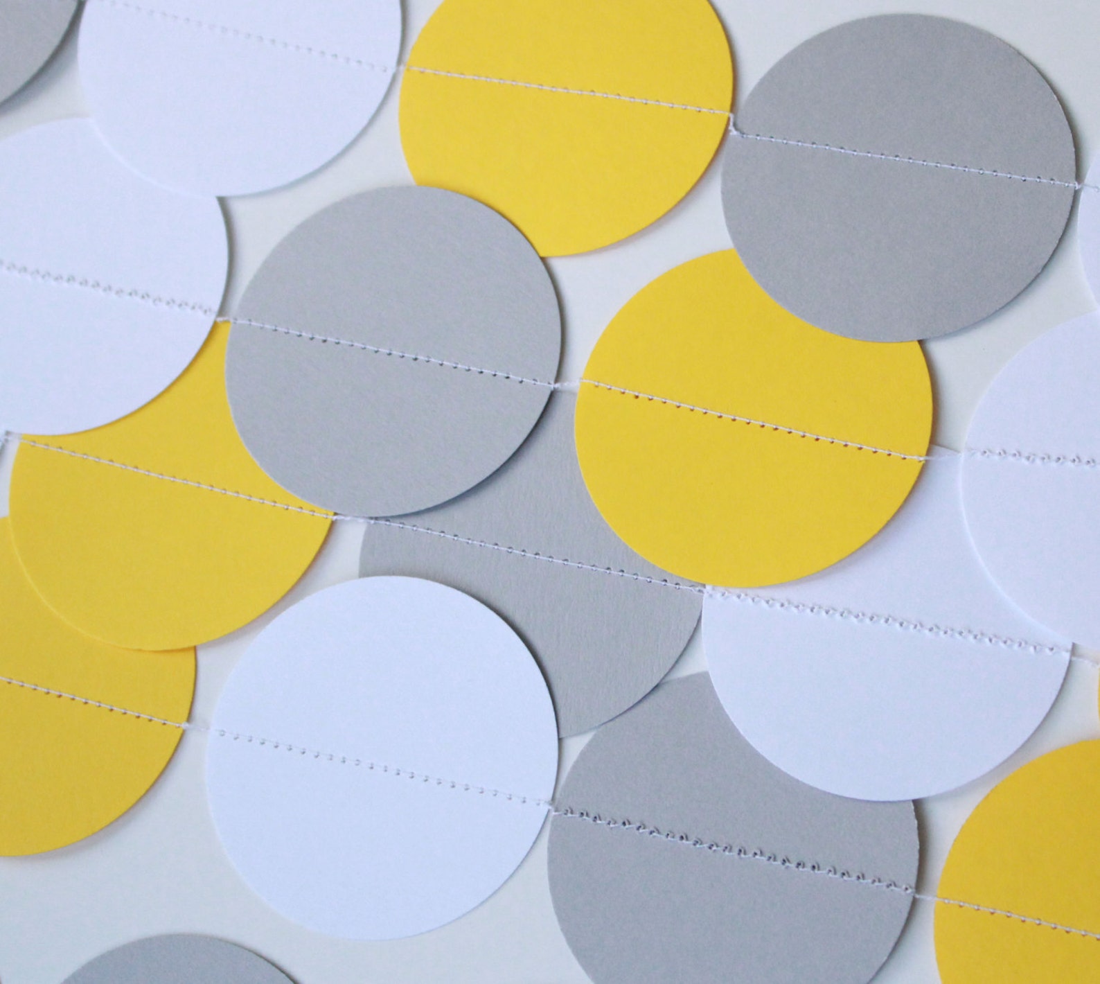 Wedding Garland Sewn Paper Circles Wedding Reception Decor Etsy