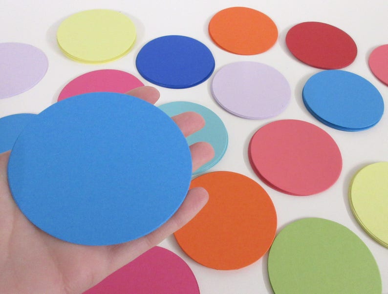 3.25 Die Cut Circles 50, scrapbooking, favor tags, cupcake toppers, garland,card stock,crafts, die cuts, paper circles, CUSTOM COLORS image 1