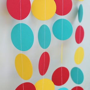 Carnival Birthday - Paper Garland Decoration -  children&#39;s birthdays -10 Feet Long