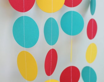 Carnival Birthday - Paper Garland Decoration -  children's birthdays -10 Feet Long