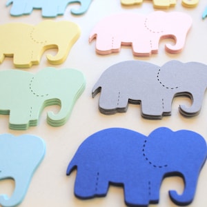 Elephant Die Cuts: 30 Card Stock Elephants, Party Decor